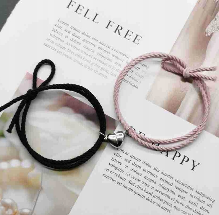 MAGNETYCZNE BRANSOLETKI DLA PAR SERCE PREZENT Marka Inna marka