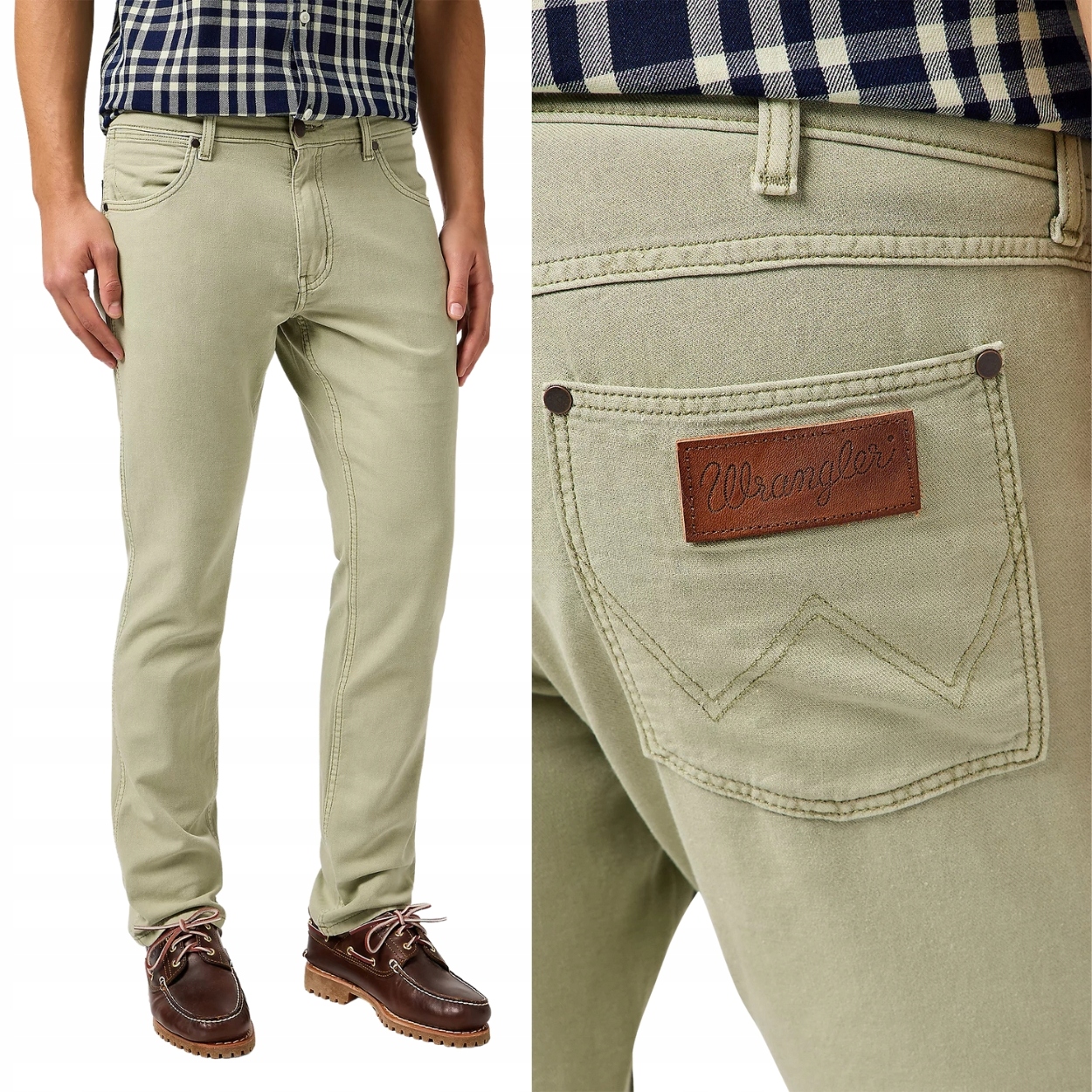 Wrangler Greensboro Tea tenké rovné látkové kalhoty len W34 L30