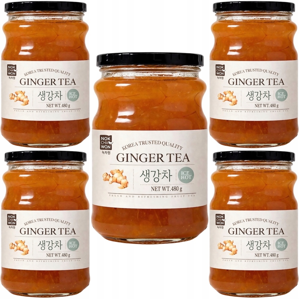5 x Čaj Korejský Zázvorový Osvěžující Ginger Tea Ice & Hot 480 g Nokchawon