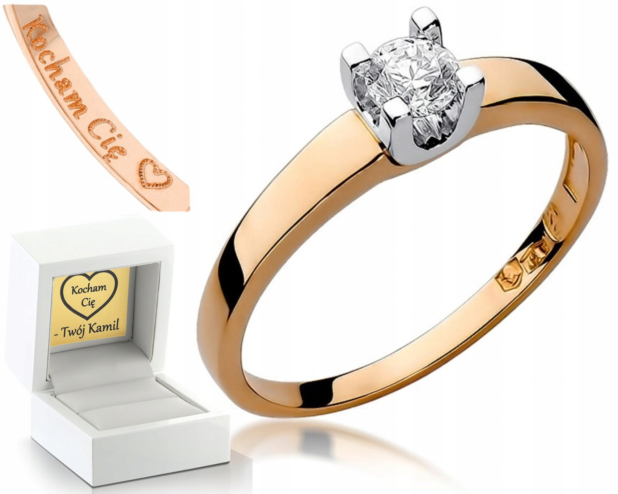 Prstýnek Z Růžového Zlata S Briliantem 0,25CT 585