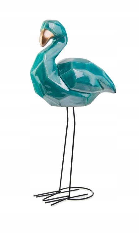 Plameňák Keramický tyrkysový dekor 52 x 20 x 12 cm