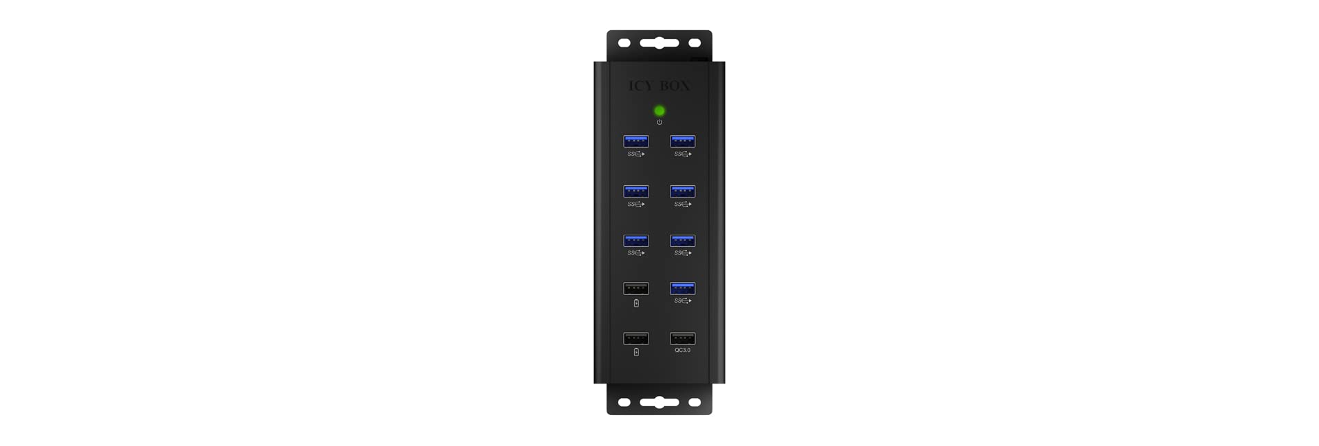 ICY BOX 7-Port USB 3.0 Hub, Quick Charge 3.0, Wall Mount, Aluminum — miniatura 3