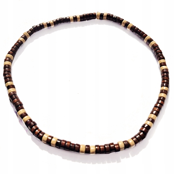 

Naszyjnik Drewniany Męski Surferski Koraliki Brąz