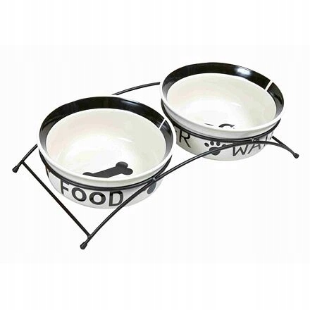 Levně Trixie Set keramických misek se stojánkem 2 x 1,6 l/20 cm