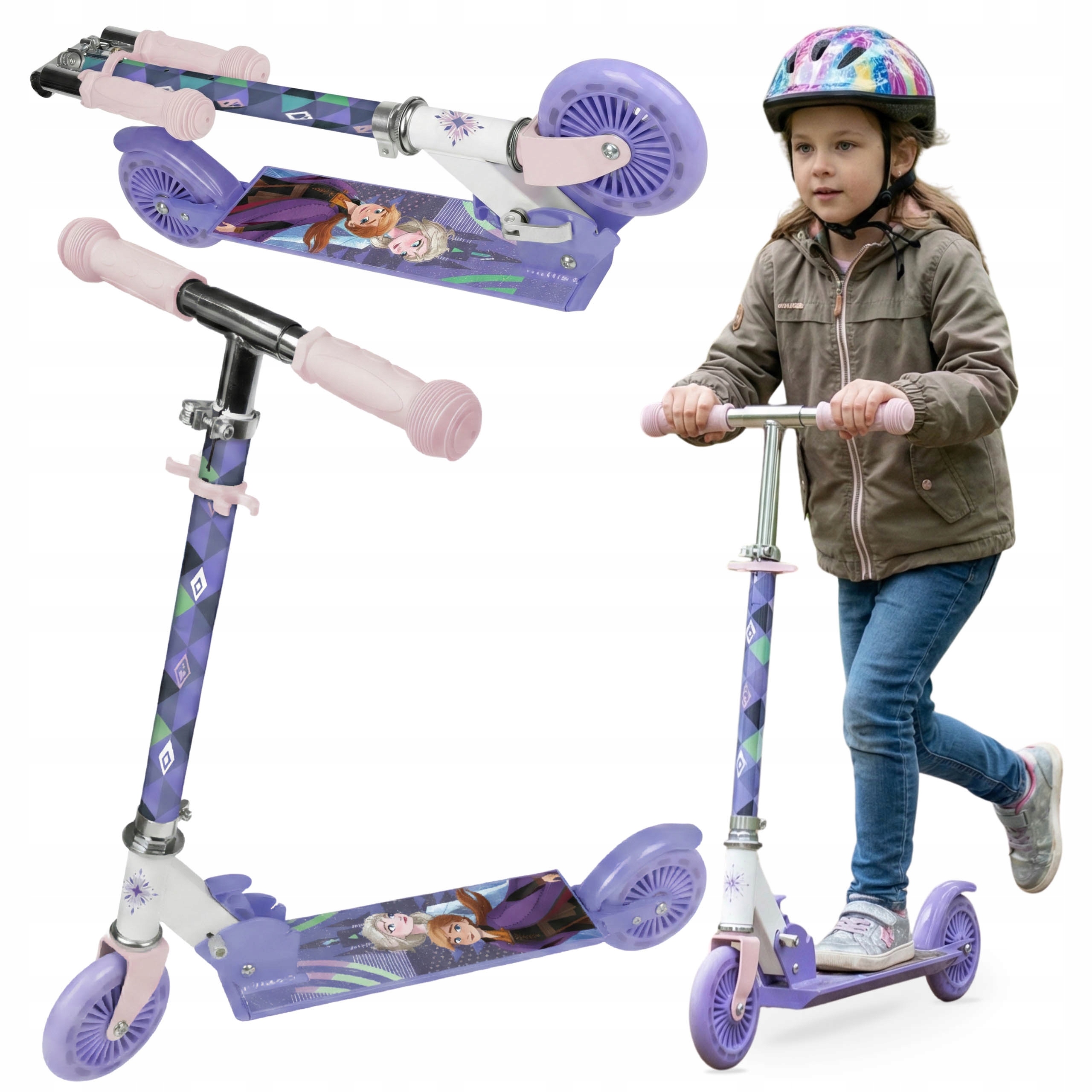 Disney Kraina Lodu Hulajnoga dwukołowa z hamulcem do 50 kg regulowana 6+