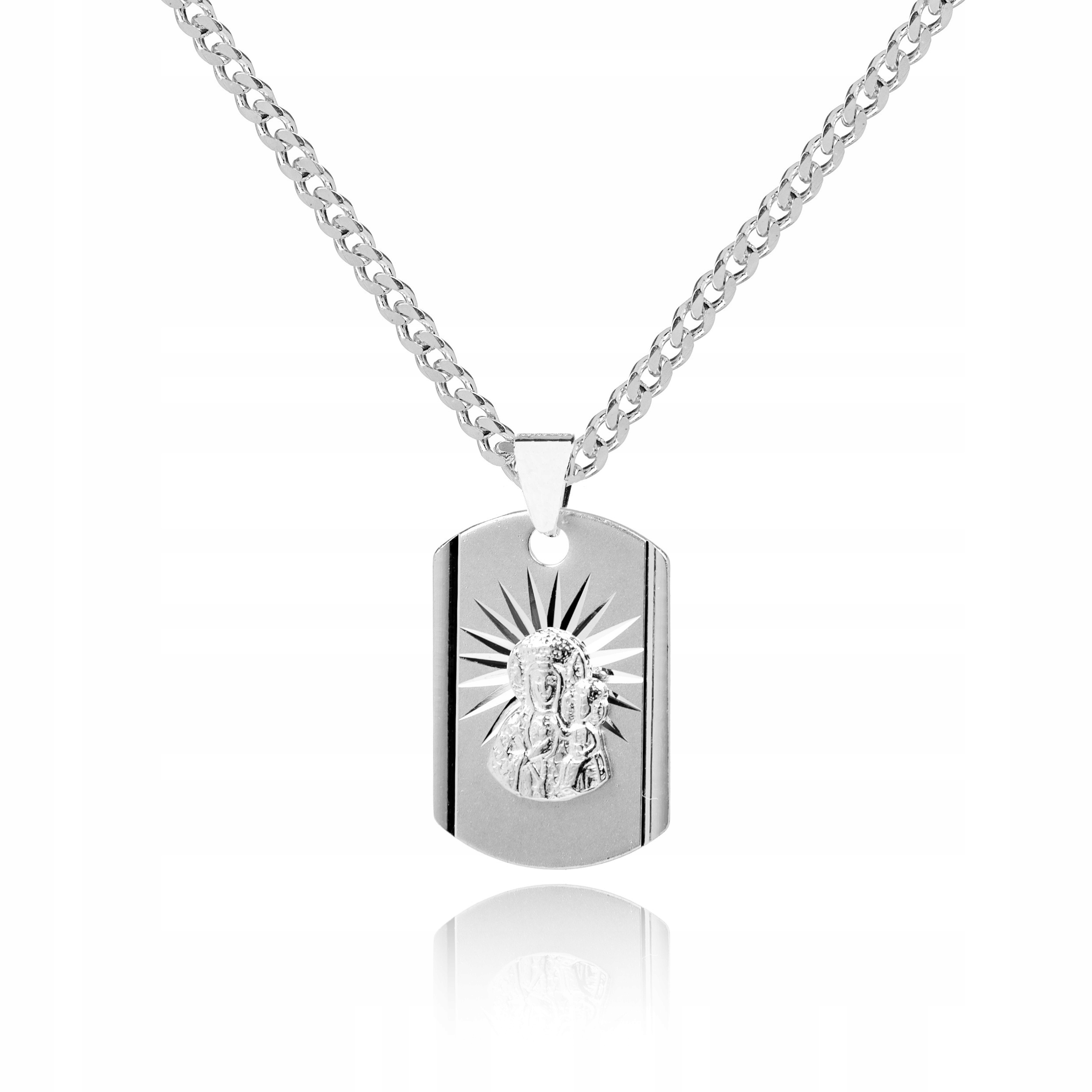 925 Srebrny łańcuszek medalik DEDYKACJA 50 cm LM42 Marka Global Silver