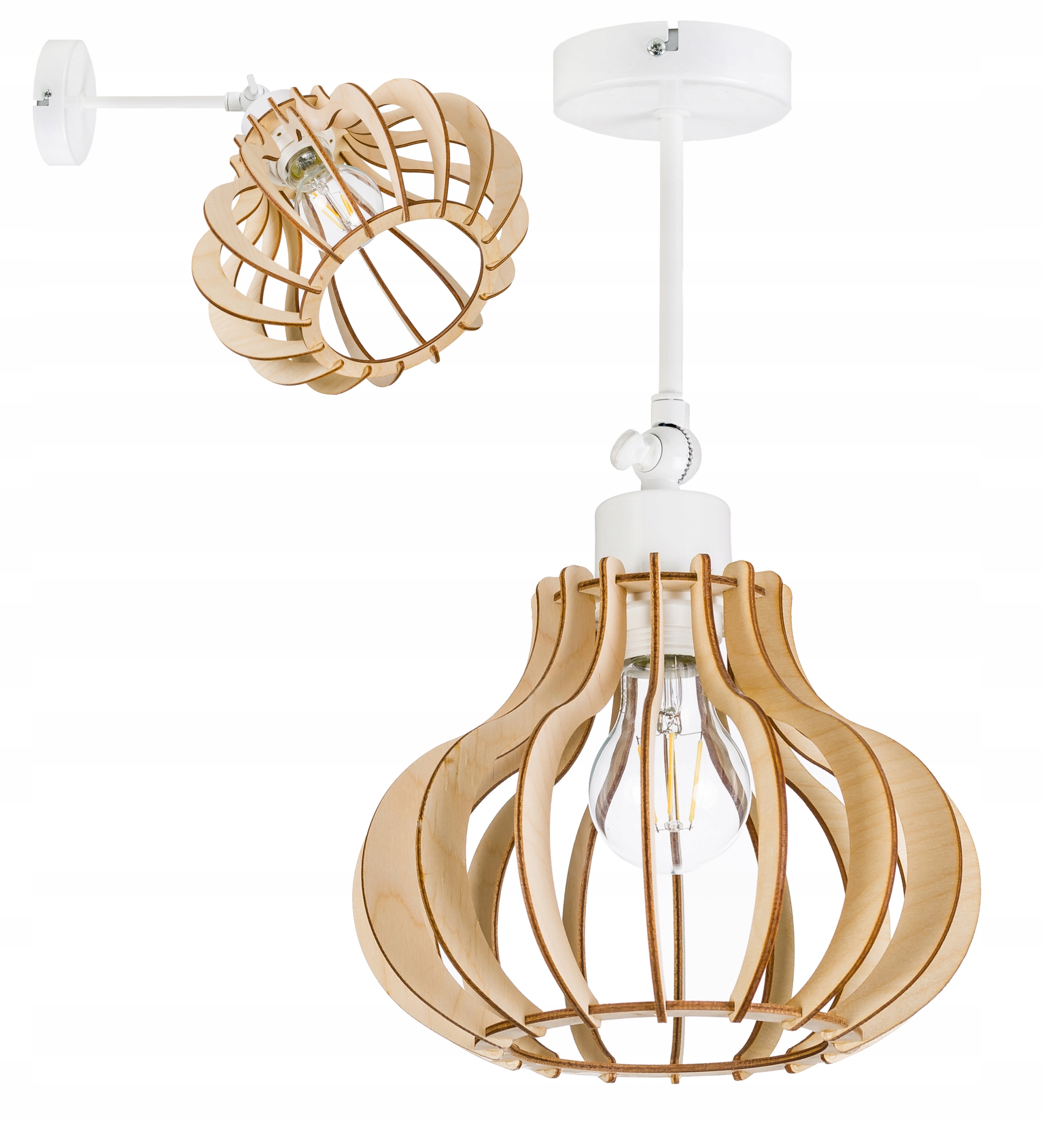 

Lampa kinkiet żyrandol E27 regulowany Loft Drewno