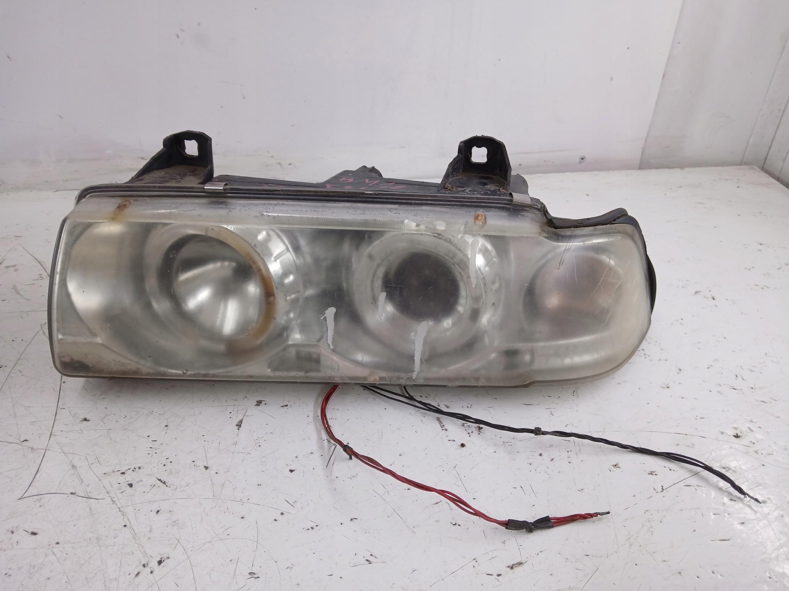 BMW E36 light left right front lens KOMPLET ANGEL EYES DO POLERKI