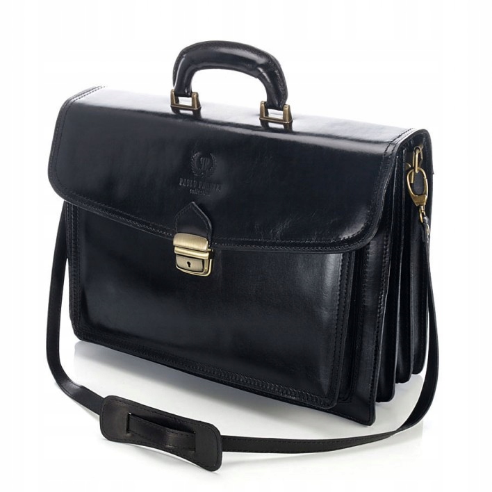 Klasická Pánská Kožená Taška Černá N04-BL