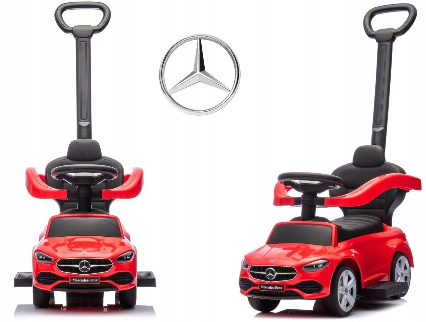 Jeździk Milly Mally Pojazd Mercedes C-class Rączka Pchacz Multimedialny