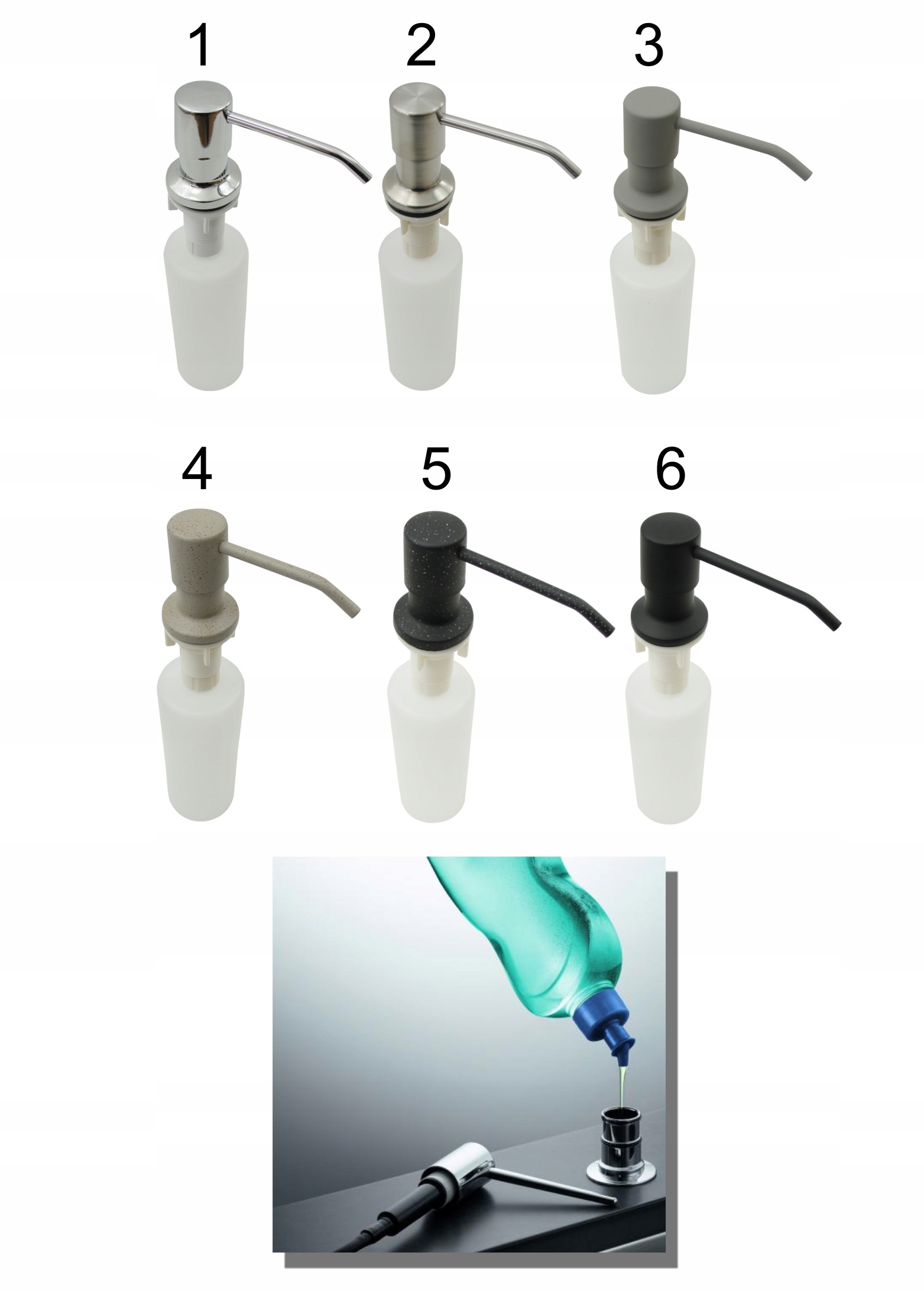 DOZOWNIK DO PŁYNÓW DLA ZLEW ZLEWOZMYWAK GRANITOWY EAN (GTIN) 5907440724136