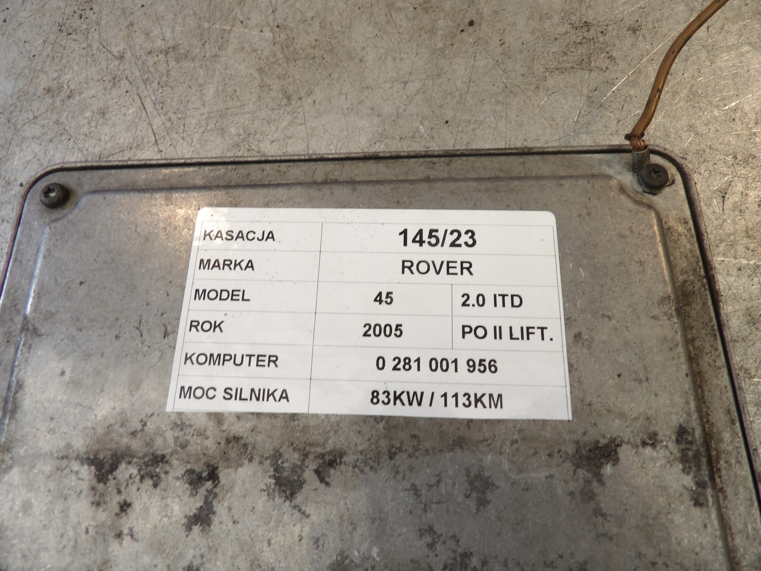 Computer Rover 45 lift 2,0ITD 0281001956