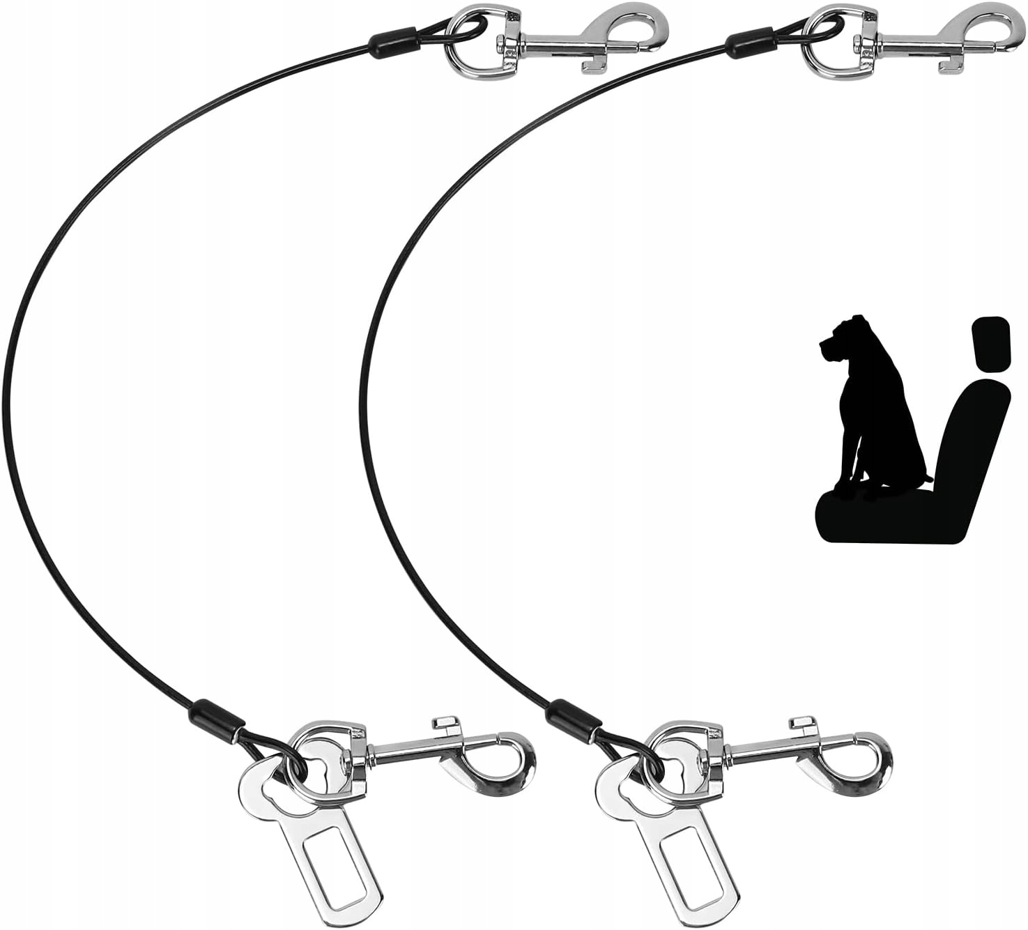 Levně Vodítko Pro Psa x2 Pásy Do Auta Psa Zvířátka do 12 kg