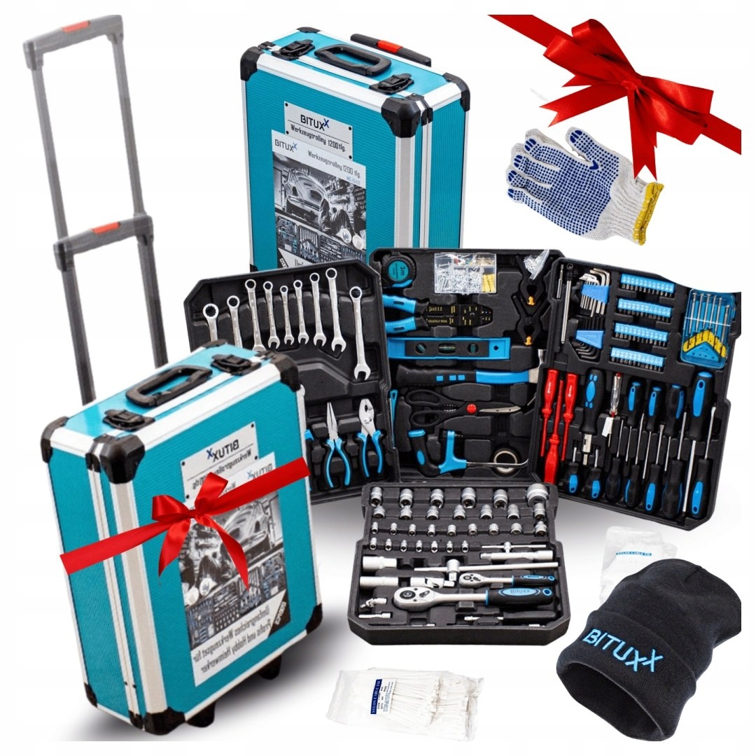 Sada dílenského nářadí 1200 dílů Kufr Klíče Bity Nástavce