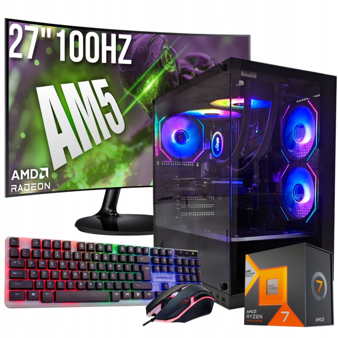 Herní Set Hellspire R7 7800X3D/32GB/RX9060/1TB M.2 /W11/27"100Hz