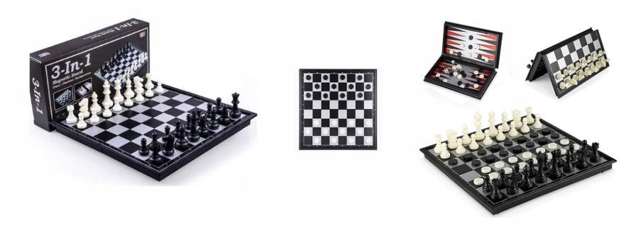 SZACHY 3W1 MAGNETYCZNE ELASTYCZNE 31,5X31,5X2CM