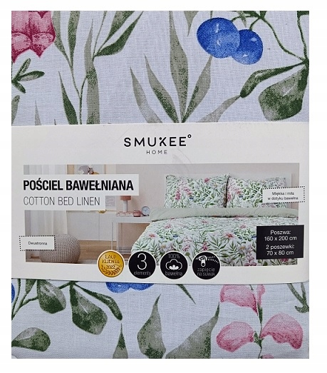 

Pościel bawełniana 160x200cm kwiaty łąka