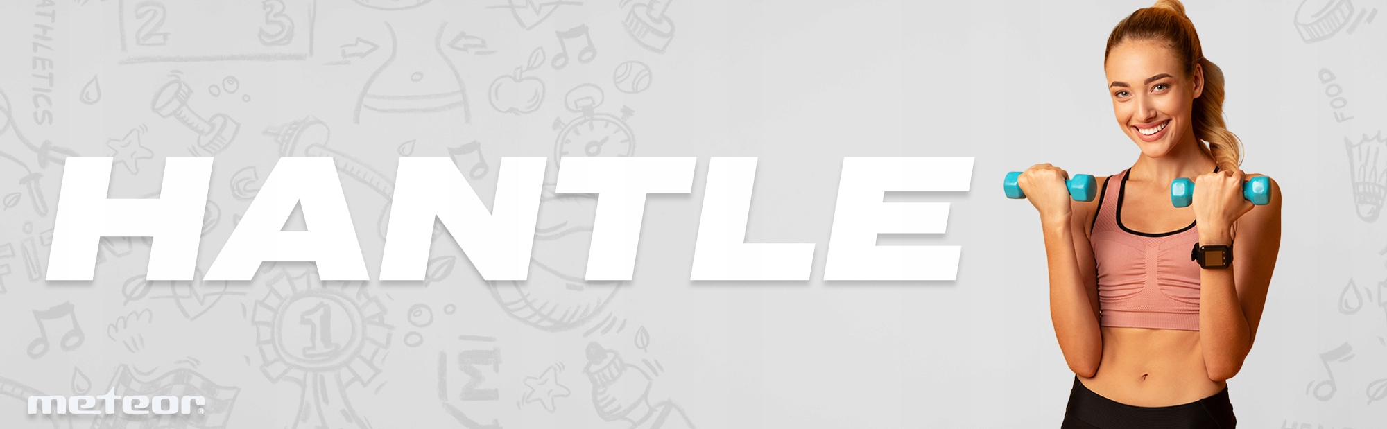 HANTLE WINYLOWO-METALOWE FITNESS METEOR 2 x 1kg Typ stałe