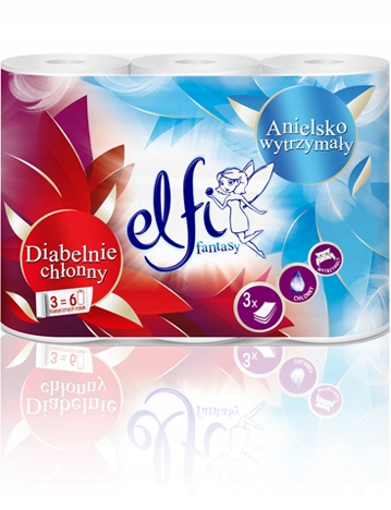 Levně 5X Papírový ručník Elfi Fantasy 3W 3ks Bílý