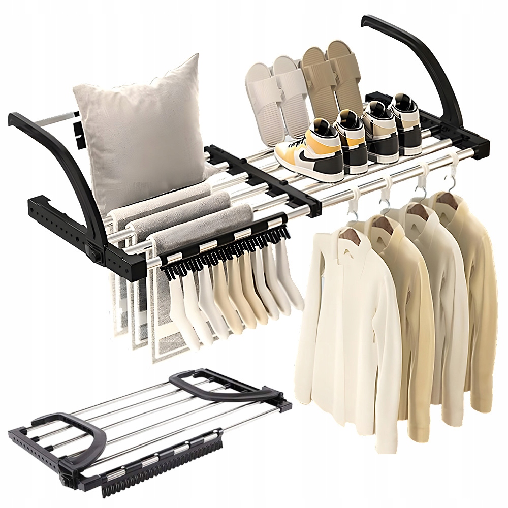 Levně Rozkládací Sušák S Montáží Na Stěnu, Přenosná, 64-110 CM