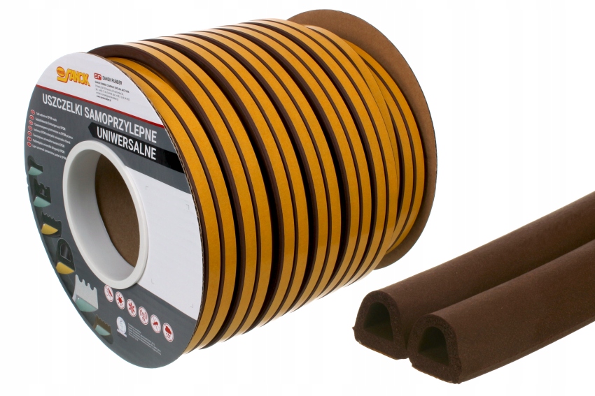 USZCZELKA DO OKIEN I DRZWI PROFIL D 9x7.5 1m BRĄZ