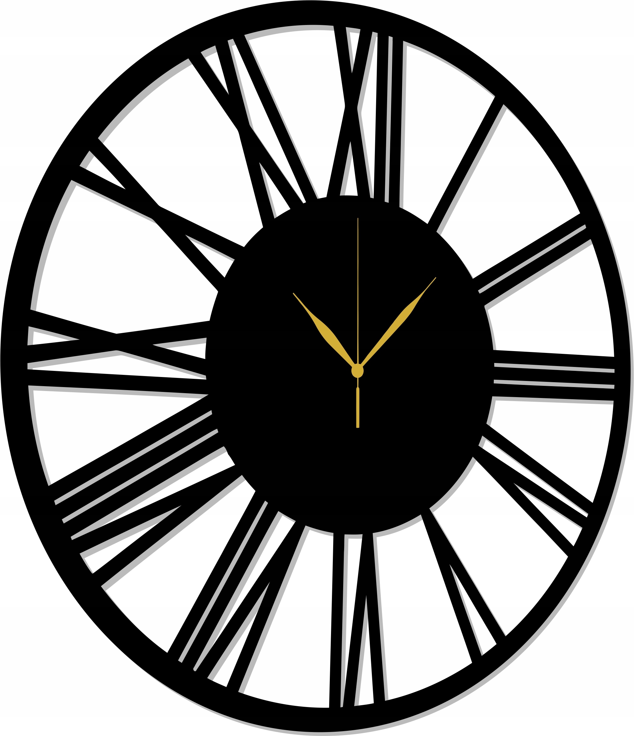 Nástěnné hodiny 80 cm Velké Na Stěnu obývací pokoj, černá barva, klasický minimalismus