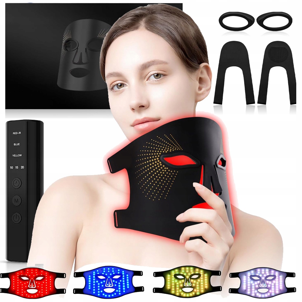 Profesionální Led Maska Na Obličej Fotonová Terapie Světlem, 3 Barvy