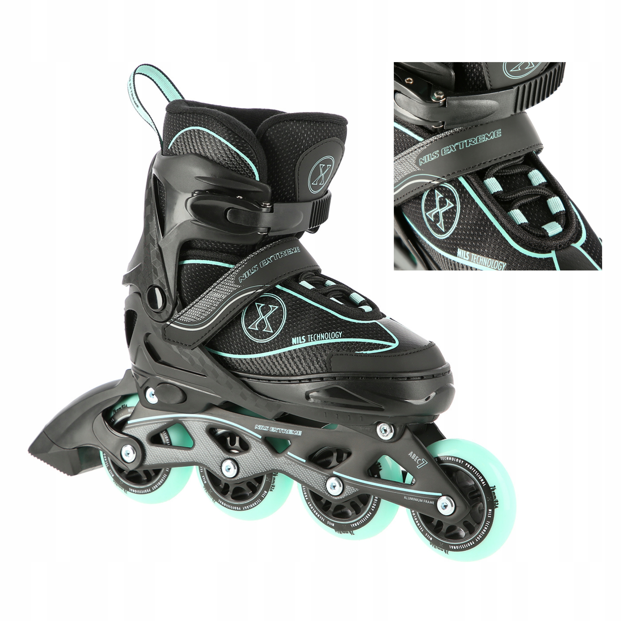 Rolki Damskie Regulowane Nils Extreme L 39-42 Łyżworolki Kauczuk Atest