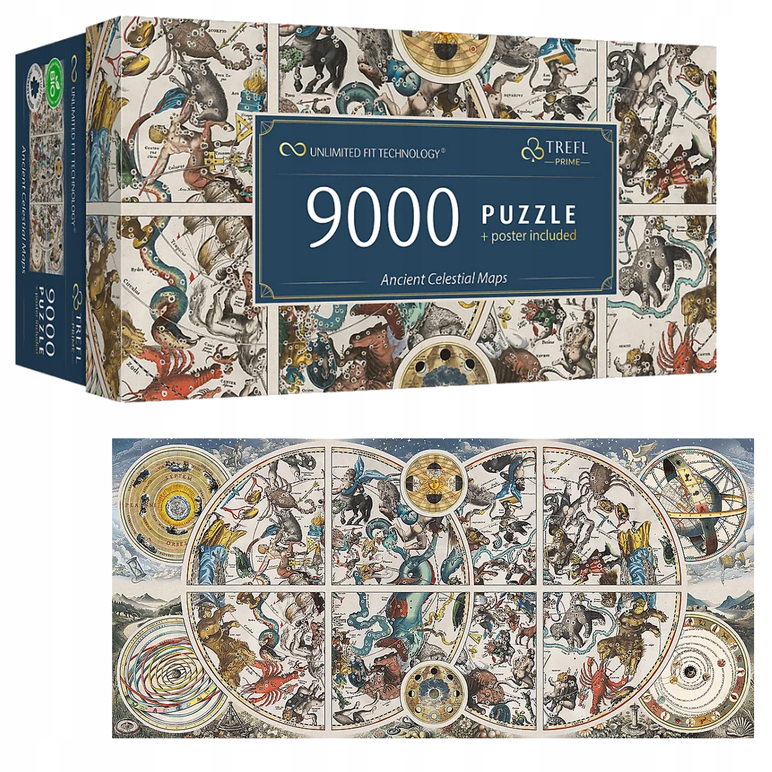 PUZZLE 9000 ELEMENTÓW ANCIENT CELESTIAL MAPS UFT PRIME 81031 TREFL