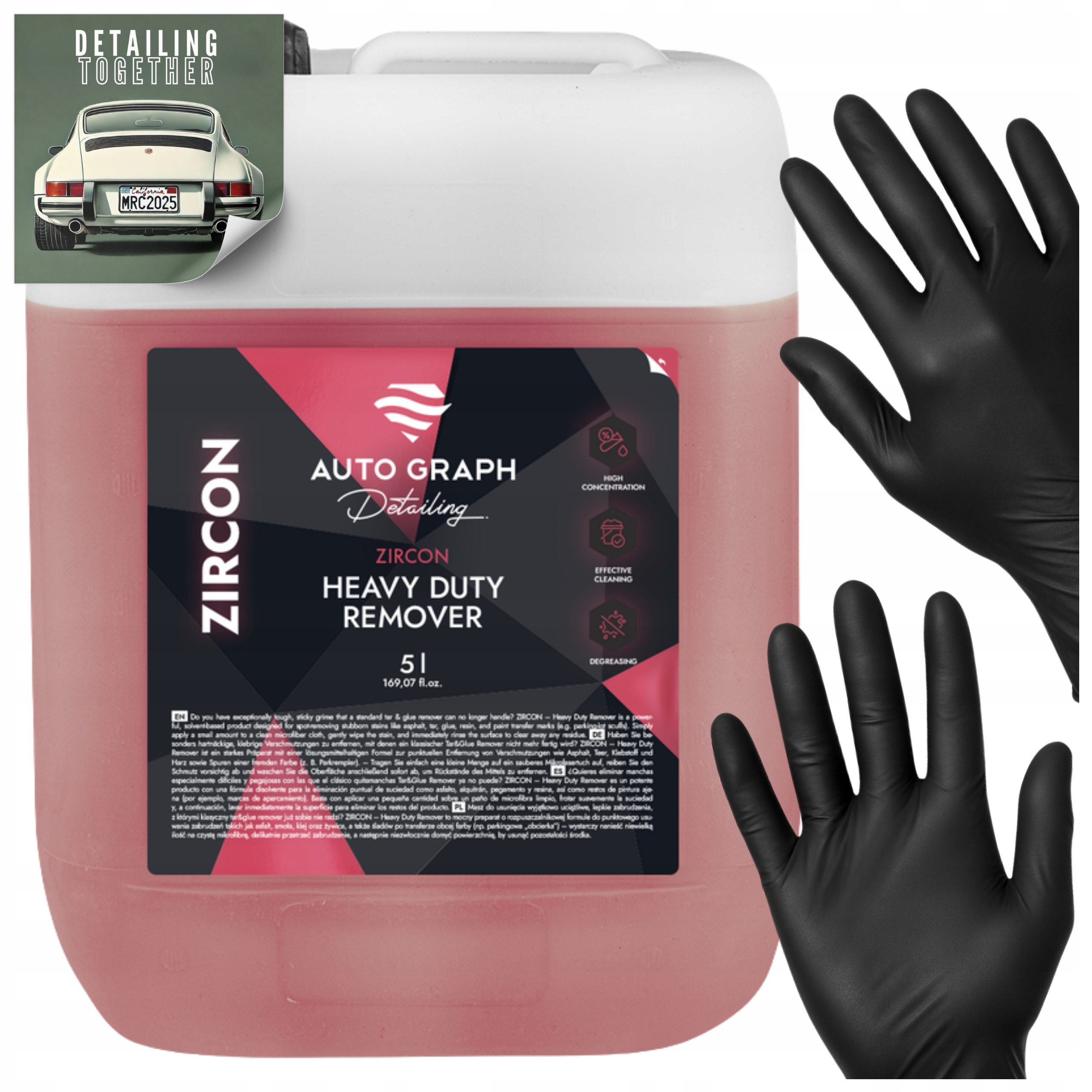 Rozpúšťadlo na odstraňovanie dechtu z lepidla Auto Graph Zircon Heavy Duty 5L