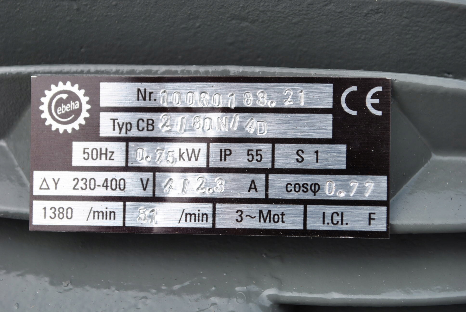 Motoreduktor 0.75kw. 51obr./min. Cebeha Marka inny