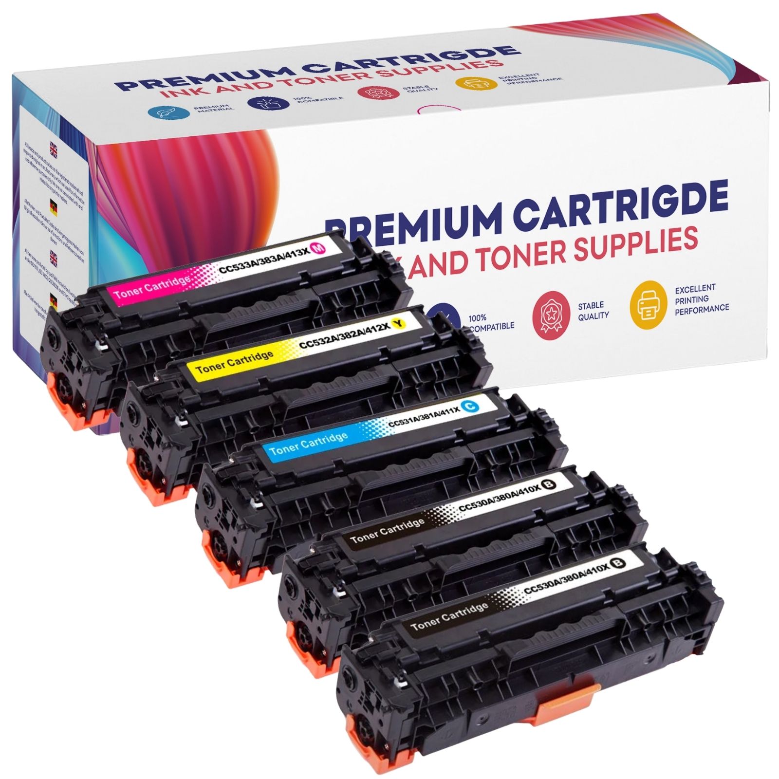 5 Tonery pro Hp CC530A-533 CP2020 CP2025 CM2320