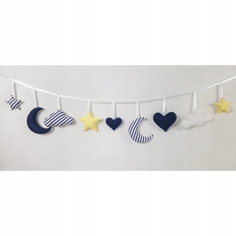 Girlanda Chmurkowa :) 3D granat-pastelowy żółty Bohater brak