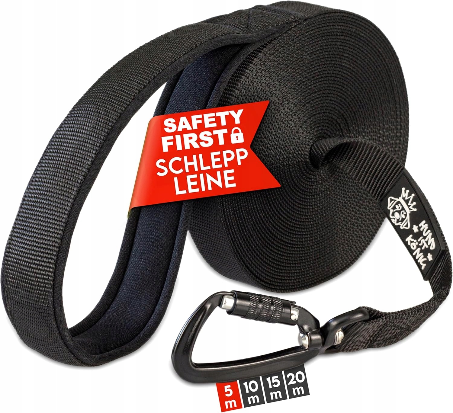 Levně Vodítko Dlouhá 5 M Pro Psa, Pevná, S Otočnou Karabinkou Pouzdro