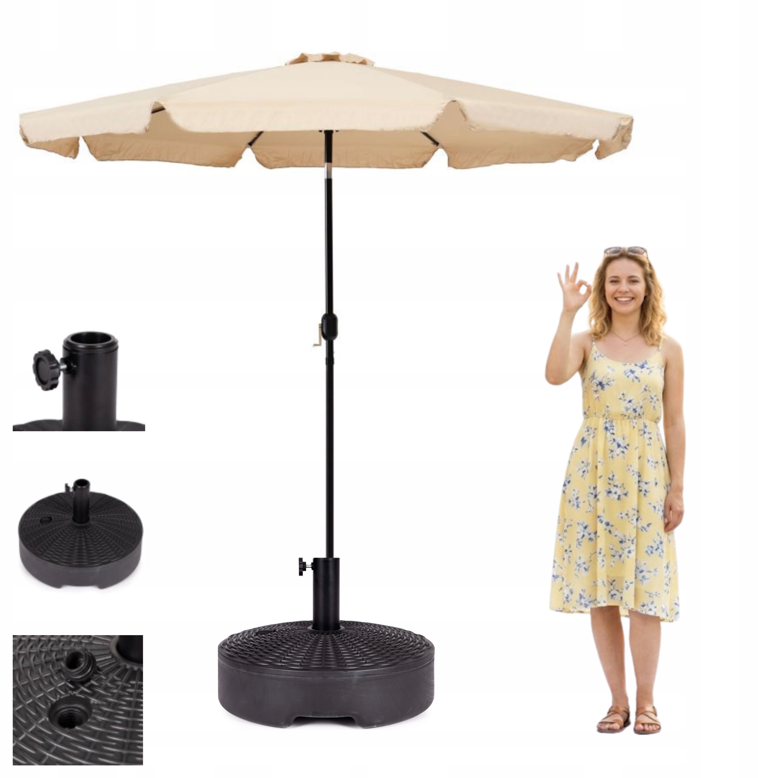 Mocny Stojak Podstawa obciążenie na Parasol Ogrodowy na Wodę do 22 kg