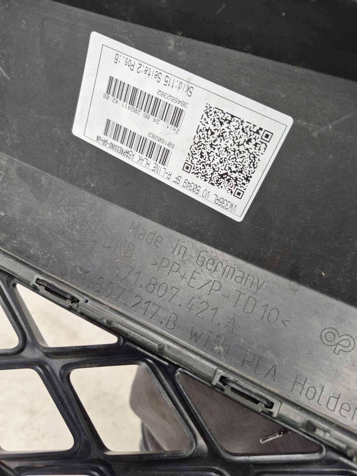 VW TIGUAN III 571 R-LINE 24- bumper front front 6XPDC 571807421A