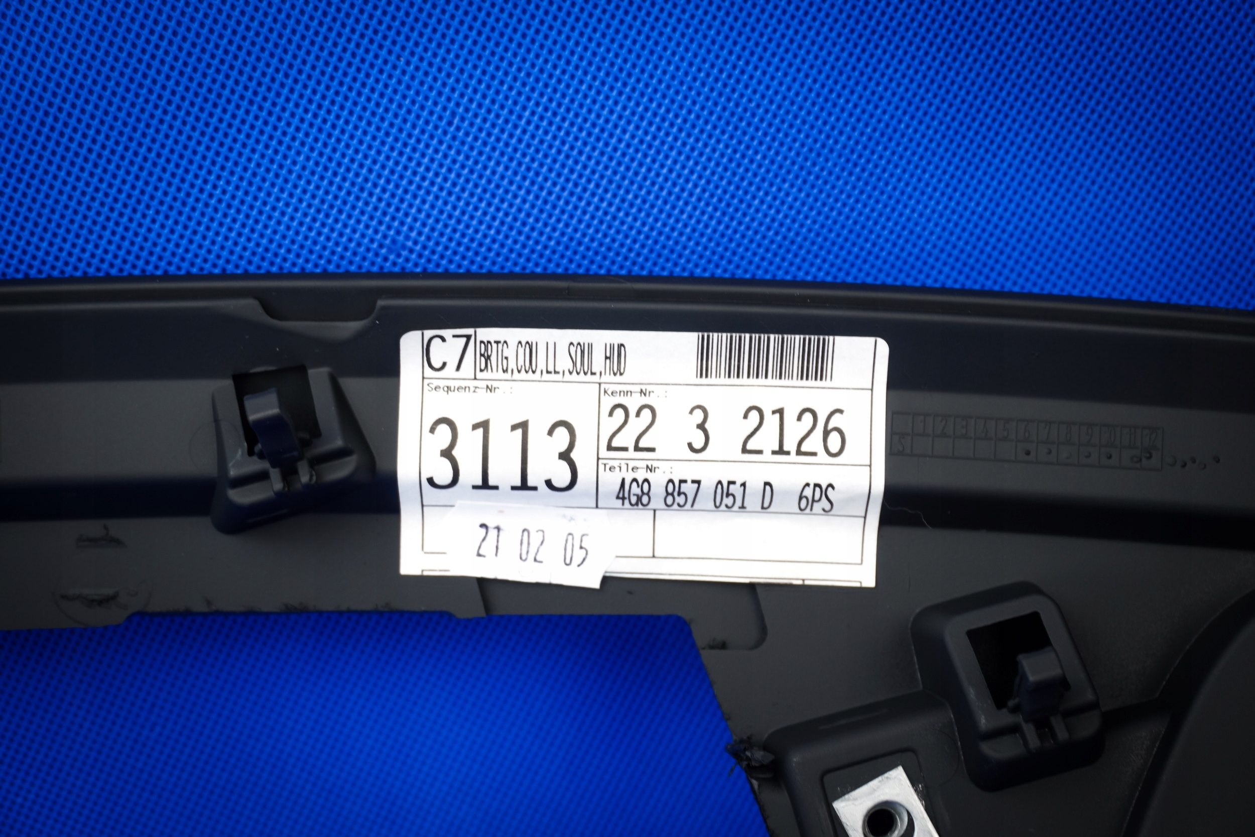 moulding of the dashboard dashboard Audi A7 4G8857051D 6PS