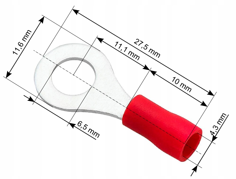 

Konektor Oczkowy 6mm M6 Izolowany 10 Sztuk