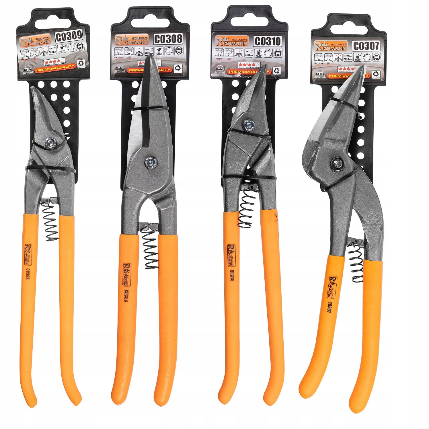 Richmann Nożyce do cięcia blachy 300 mm Zestaw Lewe Prawe