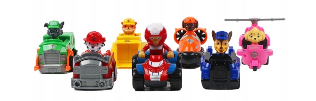 PSI PATROL 9 AUTEK Z NAPĘDEM FIGUREK ZESTAW DLA DZIECI SAMOCHODZIKI Kolor dominujący wielokolorowy