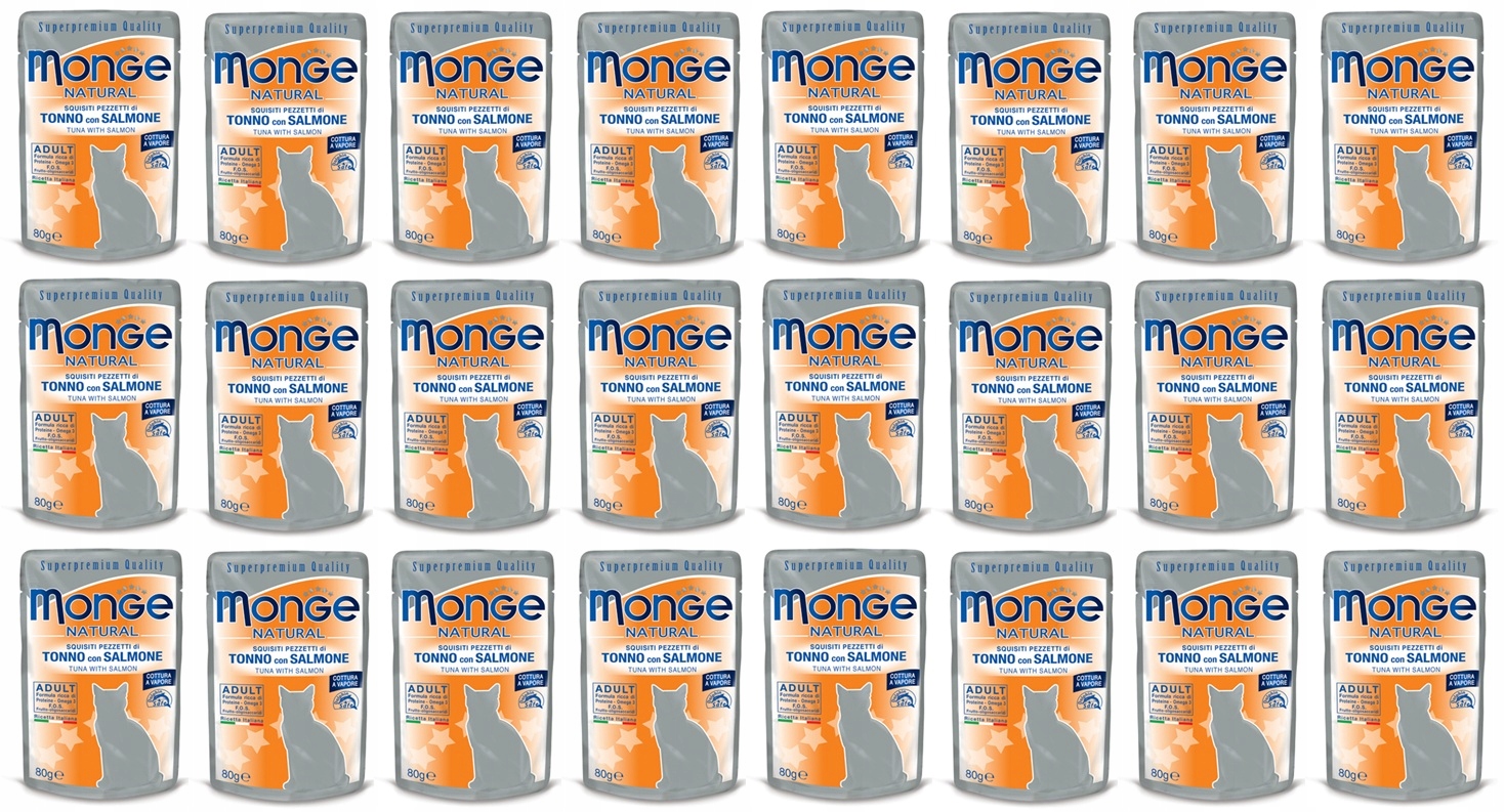 Monge Buste – tuňák s lososem v želé 24 x 80 g