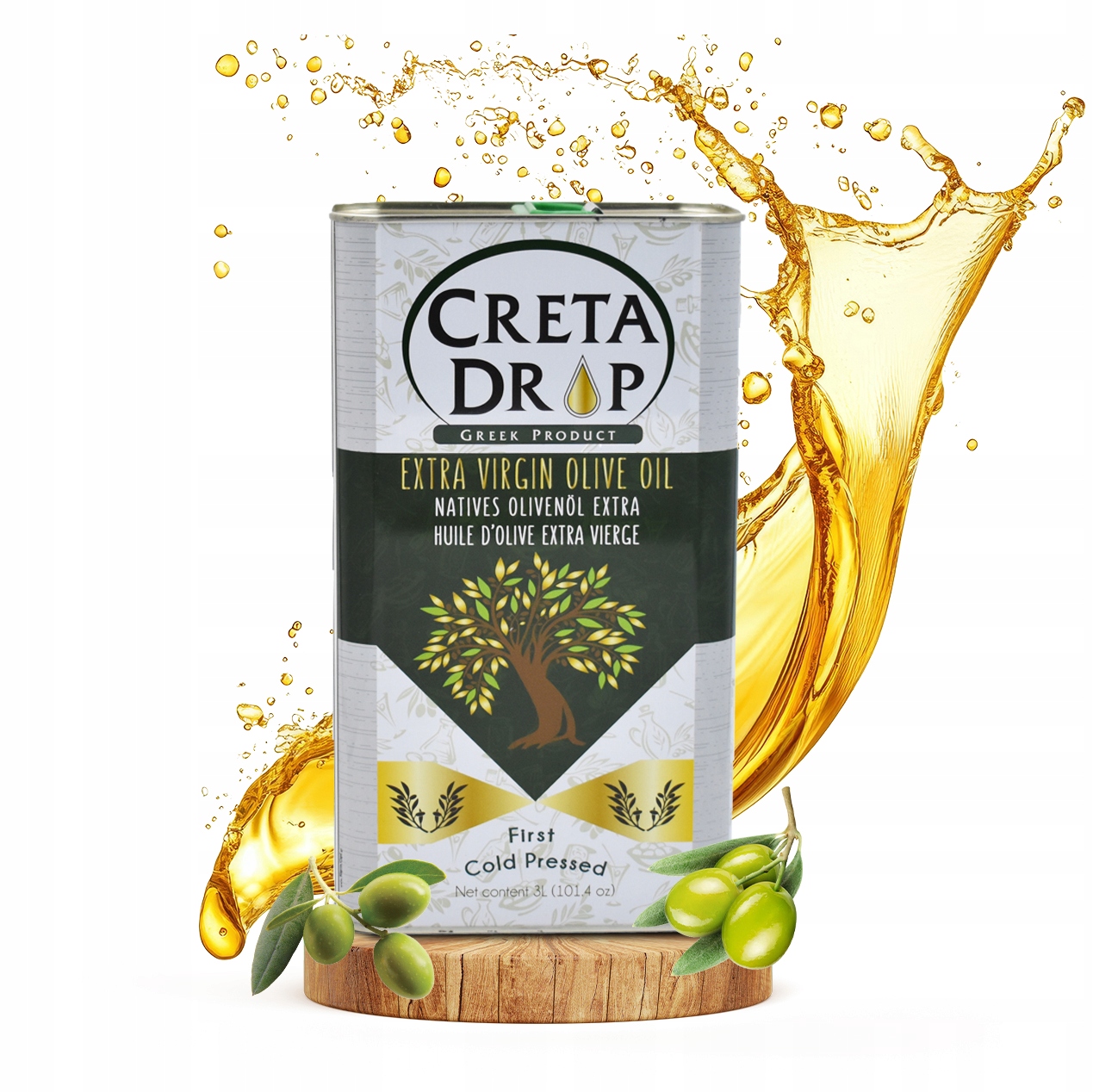 Levně Řecký olivový olej Extra panenský Creta Drop – 3l Nová Sklizeň