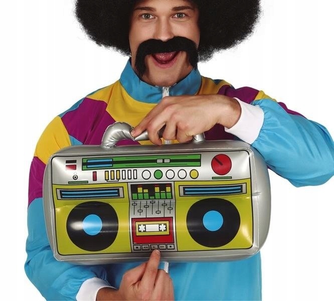

Dmuchany Magnetofon Disco Lata 80-TE Kolorowy