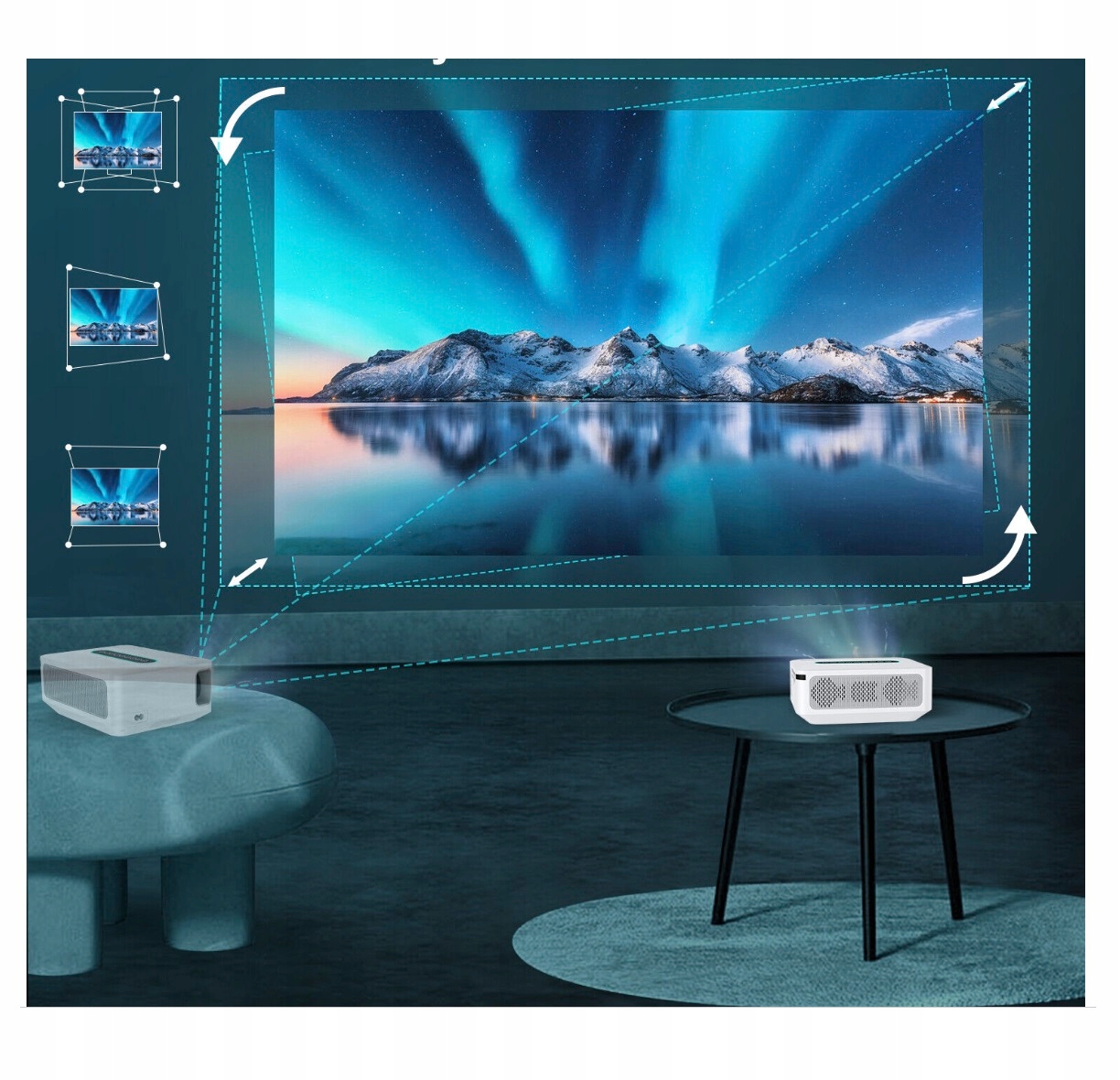 Projektor Rzutnik Full HD 4K 12000lm WiFi Android + Torba + Kabel HDMI 1m Rozdzielczość podstawowa (px) 1920 x 1080