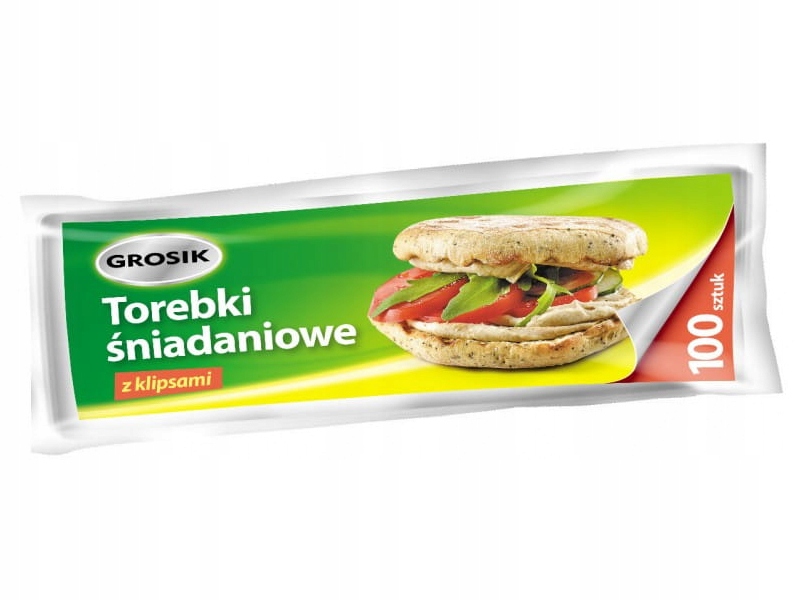 GROSIK TOREBKI ŚNIADANIOWE Z KLIPSAMI 100 SZTUK