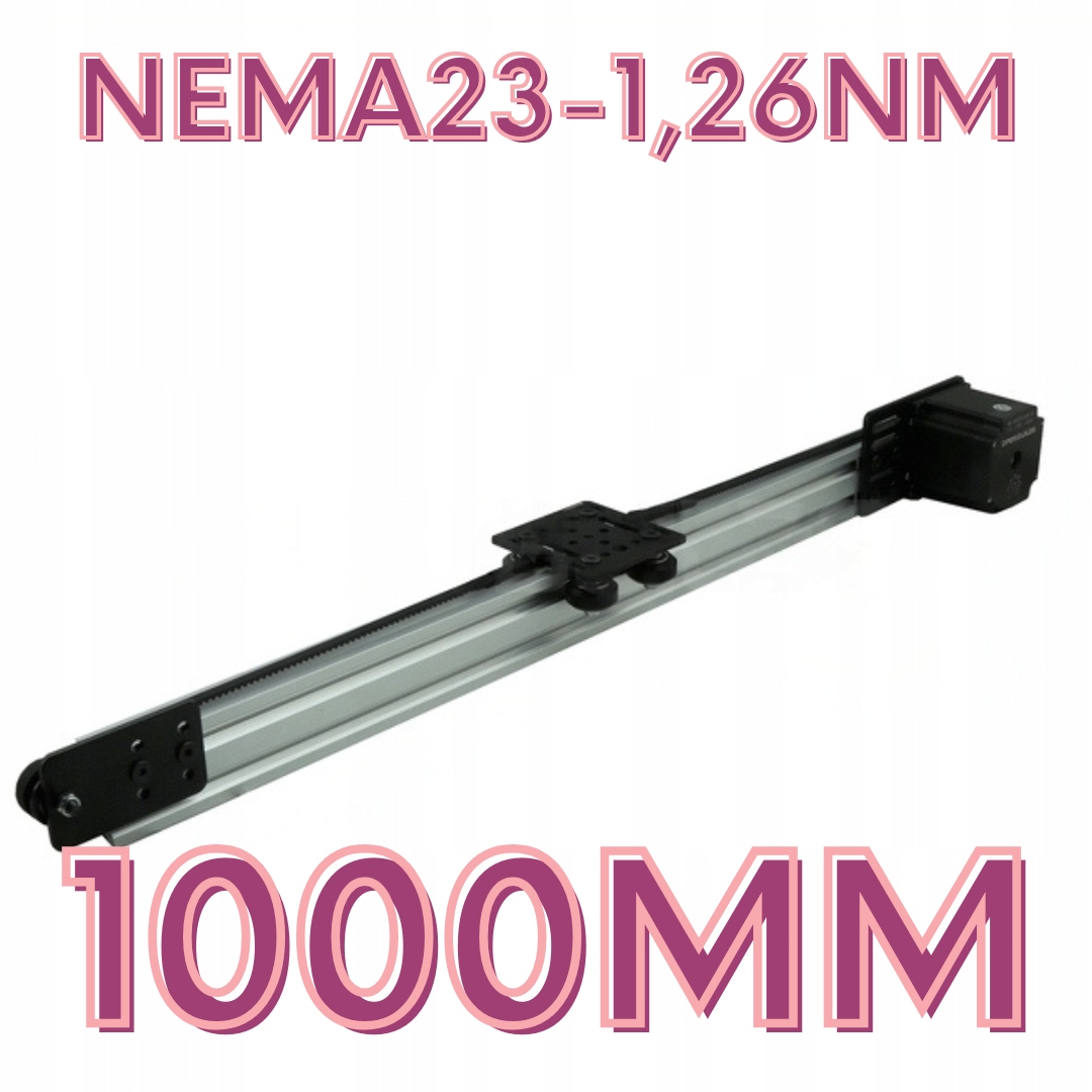 Lineární vedení 1000 mm V-Slot s ozubeným řemenem 3GT-NEMA 23 -1,26 Nm