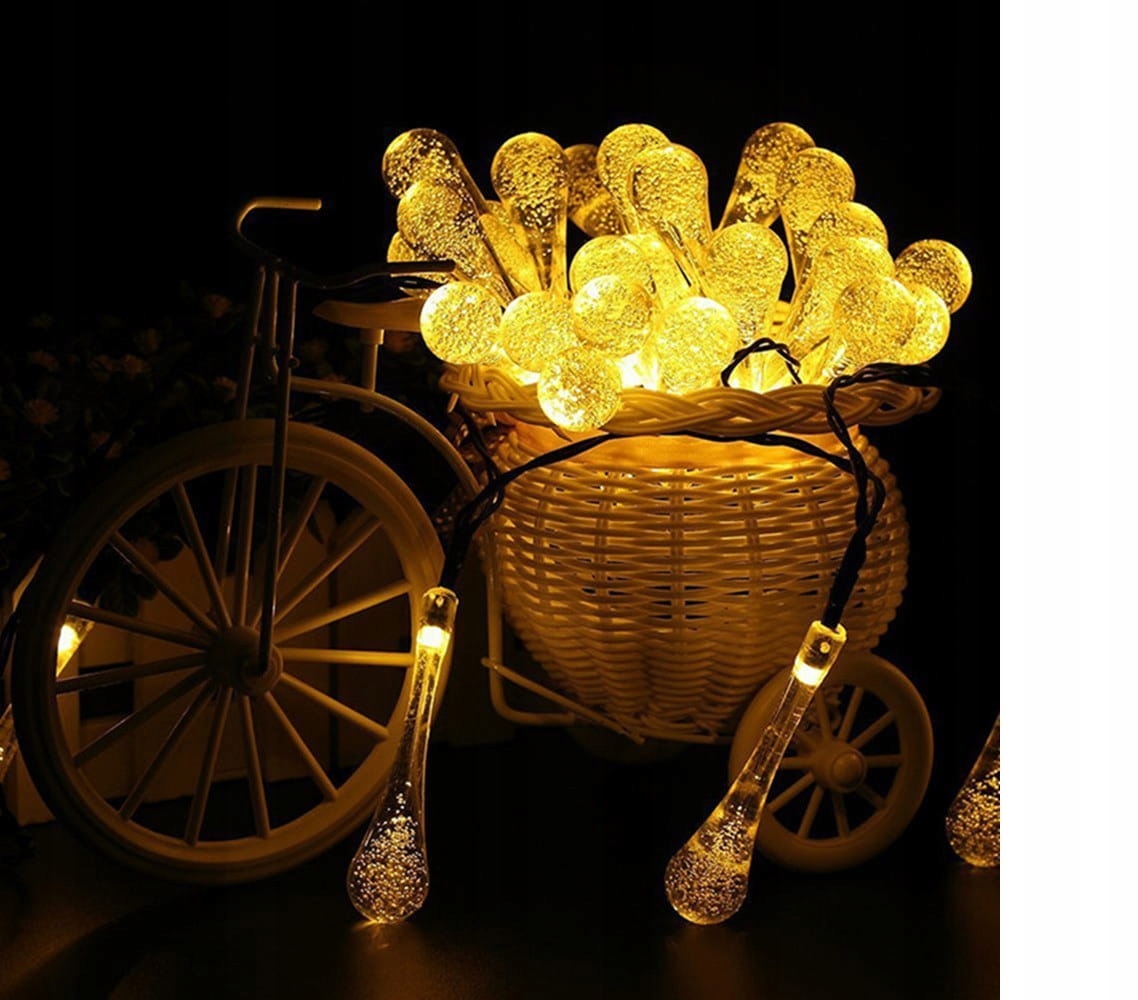 GIRLANDA OGRODOWA LAMPKI GIRLANDA SOLARNA 40 LED 6,5M CIEPŁE WISZACE SOPLE Kod producenta LAMPA SOLARNA GIRLANDA ŁEZKI 6,5M