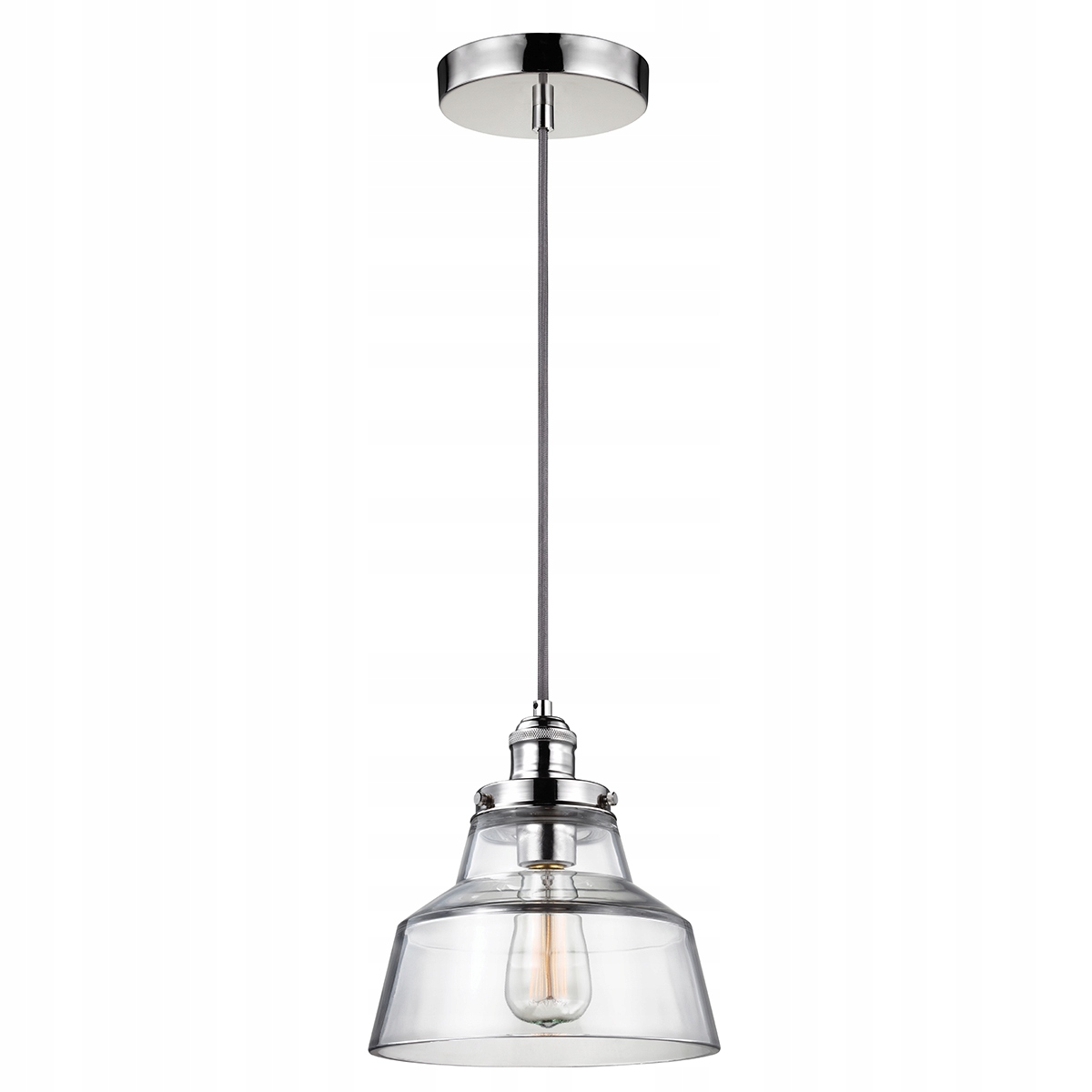 Závesná sklenená lampa Baskin E27 60W chrómovaná Feiss