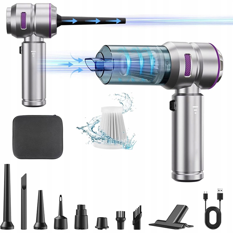 Bezprzewodowy odkurzacz samochodowy domowy 16000Pa ładowalny 2w1 dmuchawa