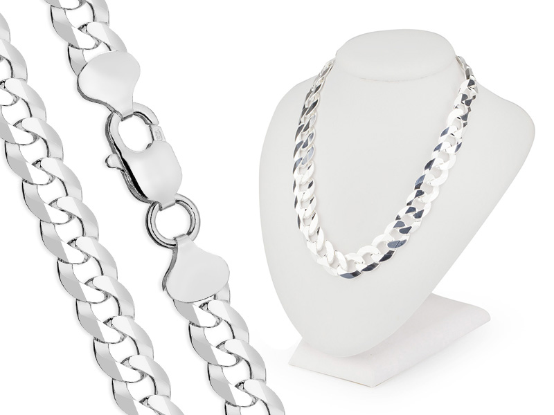 Stříbrný Pánský Řetěz ryzosti 925 Široká Pancr 55 cm